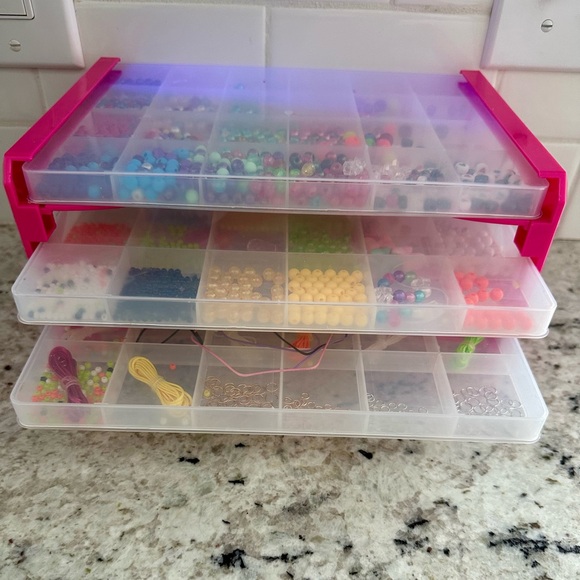 Other - Jewelry making set - beads, string, storage case